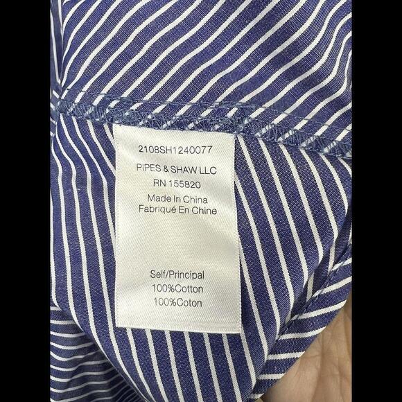 Veronica Beard Gilda‎ Asymmetrical Striped Poplin Shirt Size 10 - Picture 4 of 4